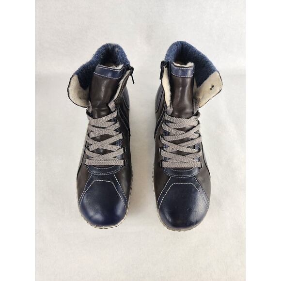 Remonte Tex Navy Blue Brown Water Resistant Lined Ankle Boot EU42 US10 - Picture 6 of 14